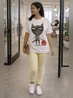 Marine (est, 2009) rare vintage Cat Burglar Graphic Tee 🎣 🐈